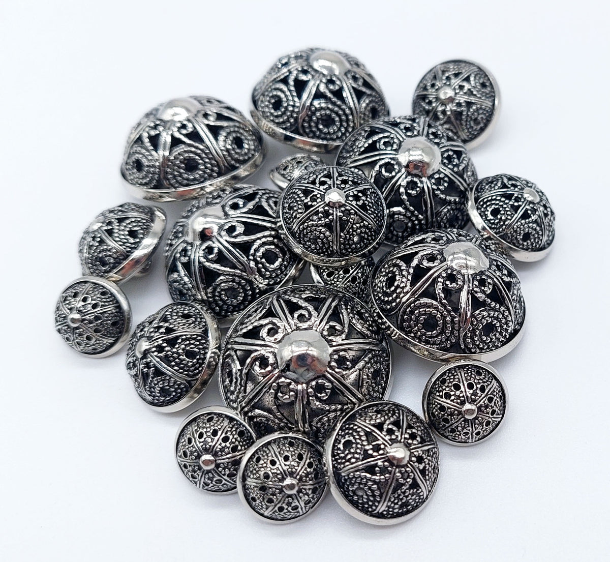 Silver-Plated Clothing Buttons - Jackets, Coats, Crafts & Sewing